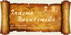 Krasna Mušurinski vizit kartica